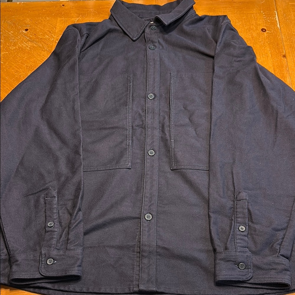 Men’s Nike Life Long-Sleeve Chamois Field Shirt Blue FB7742-478 Size XL NEW